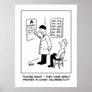 Optimale Karo, die an einer optischen Wandkarte sc Poster