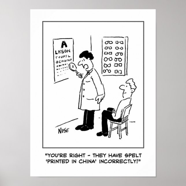 Optimale Karo, die an einer optischen Wandkarte sc Poster (Vorne)