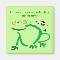 Optimismus Frosch und Fliegen