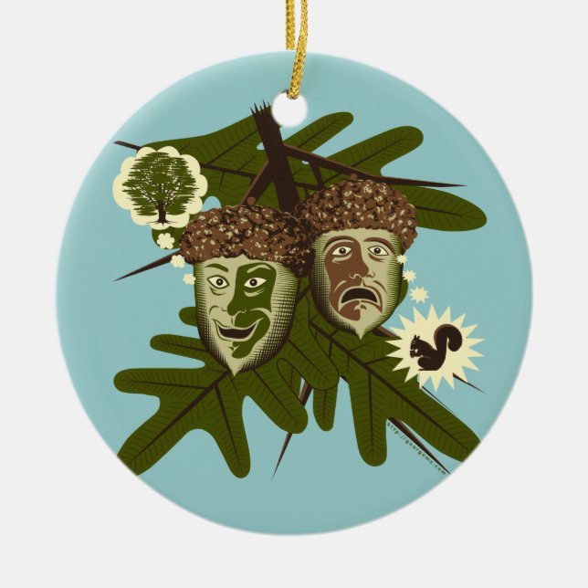 Optimist oder Pessimist? Keramik Ornament (Vorne)