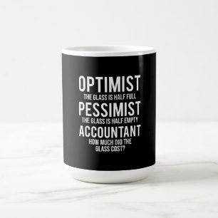 Optimist Pessimist Accountant Glass Costume Gesche Kaffeetasse