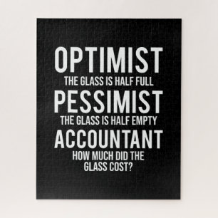 Optimist Pessimist Accountant Glass Costume Gesche Puzzle