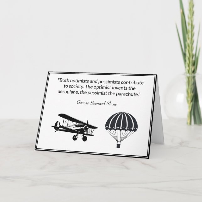 Optimist Pessimist Zitat George Bernard Shaw Karte (Vorderseite)