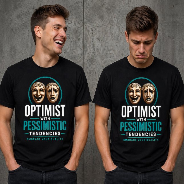 Optimist vs Pessimist Dualitätsmaskendesign Tri-Blend Shirt (Von Creator hochgeladen)