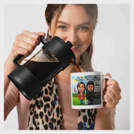 Optimist vs Pessimist Lustige Kassen-Devise Zweifarbige Tasse