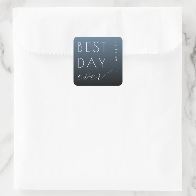 Optimistic Blue Typographic Wedding Sticker (Tasche)