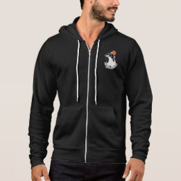 Optimistic Tuxedo Cat Balloon Zip-Up Jacket Hoodie
