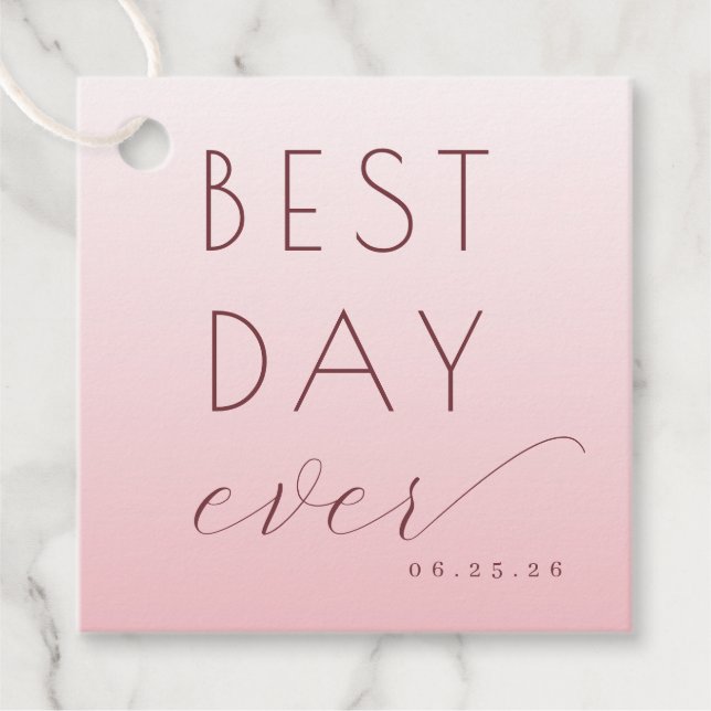 Optimistisch Rosa Typografische Feier Geschenkanhänger (Vorderseite)