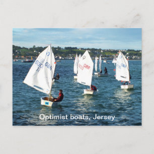 Optimistische Boote in Jersey Postkarte