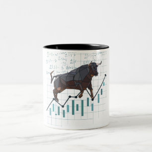 Optimistischer Aktienmarkt Trader Becher Zweifarbige Tasse