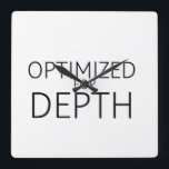 Optimized For Depth Minimalist Technical Quadratische Wanduhr<br><div class="desc">Synchronize your sessions. A sleek,  high-contrast wall clock featuring bold technical typography,  designed for the studio where time is allocated to deep work.</div>