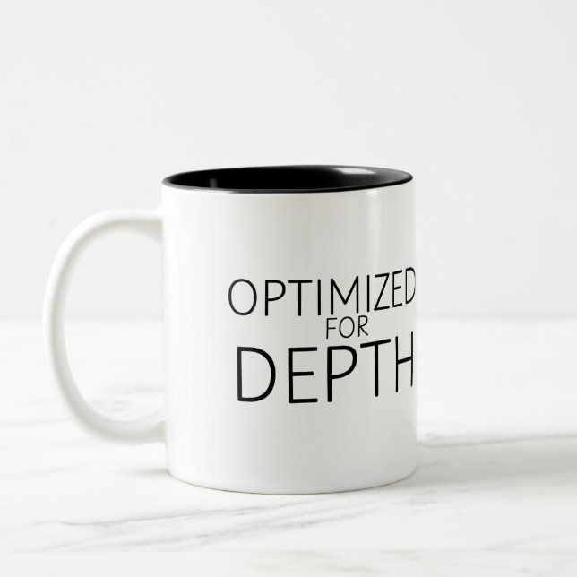 Optimized For Depth Minimalist  Zweifarbige Tasse (Links)