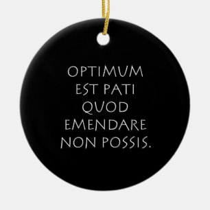 Optimum est pati quod emendare non posa keramik ornament