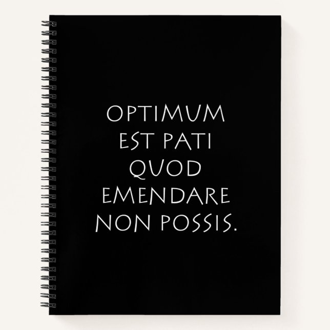 Optimum est pati quod emendare non posa notizbuch (Vorderseite)