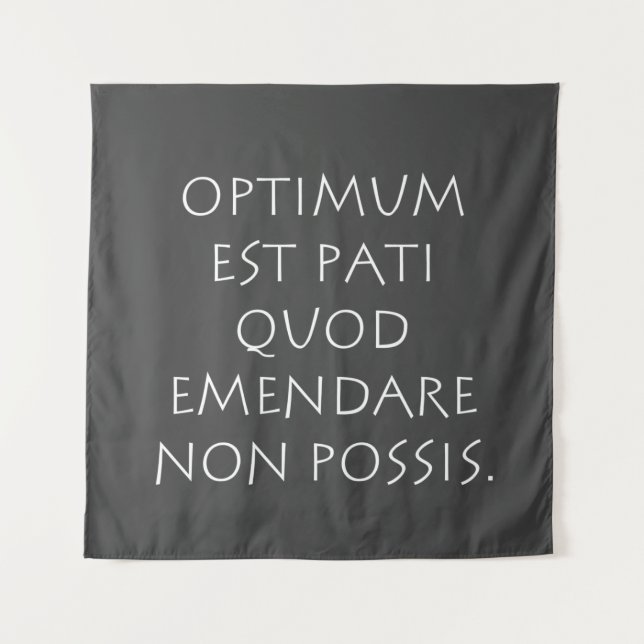 Optimum est pati quod emendare non posa wandteppich (Vorderseite)