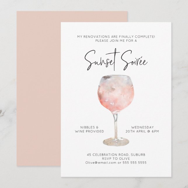 Option 2: Sonnenuntergang Einladung (Vorne/Hinten)