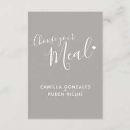 Option Hochzeitsmahlzeit Skript Text grau Gehäuse Begleitkarte