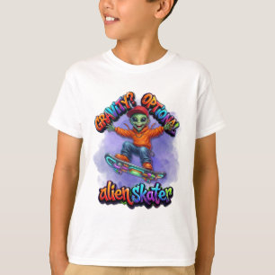 Optional Gravity Alien Skater Hoverboard Weltraum T-Shirt
