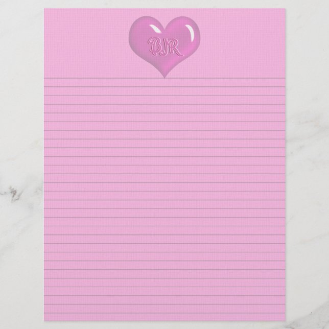 Optionale Linien für das Herz in Hot Pink (Vorderseite)