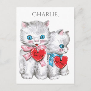 Optionale Namepostkarte des Vintagen Valentine Feiertagspostkarte