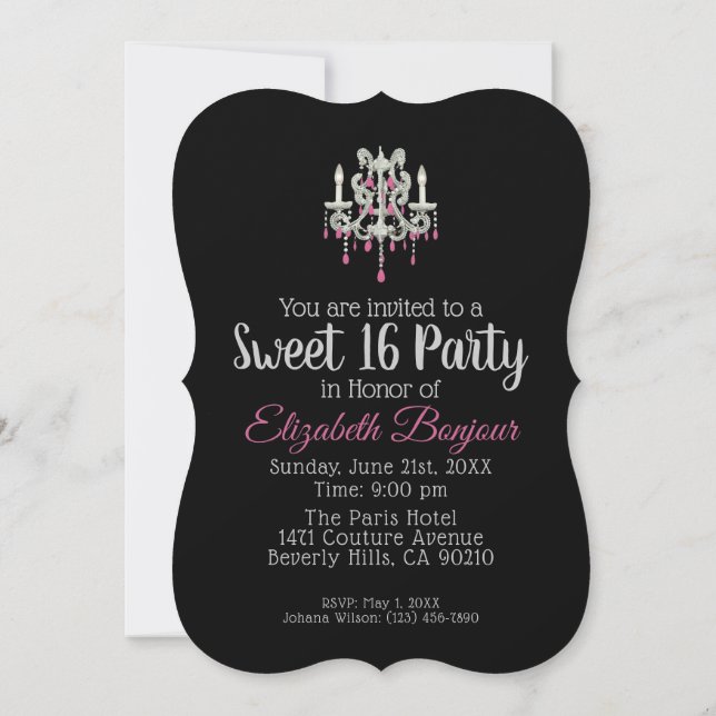 OPTIONEN FÜR Kronleuchter, Kronleuchter/Größen/Fol Einladung (Rückseite)