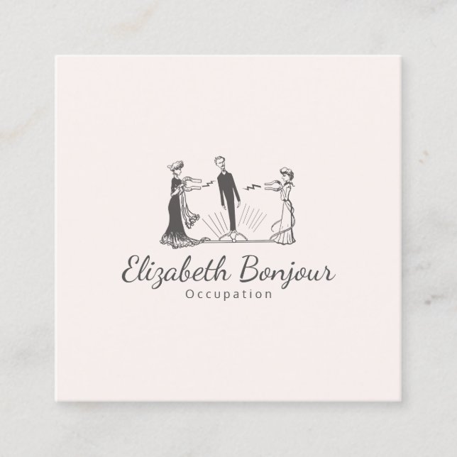 OPTIONEN FÜR TIERE Magnetismus PAPIER/GRÖSSE/FORM  Quadratische Visitenkarte (Vorderseite)