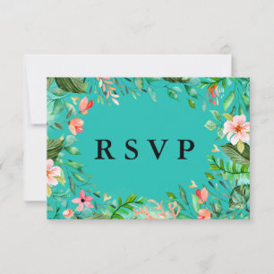 Optionen für tropische botanische Hochzeiten RSVP  Karte