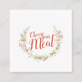 Optionen zu Weihnachtsessen Wählen Sie Ihre Mahlze Begleitkarte