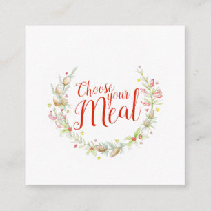 Optionen zu Weihnachtsessen Wählen Sie Ihre Mahlze Begleitkarte