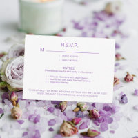 Optionen zum Hochzeitsessen RSVP
