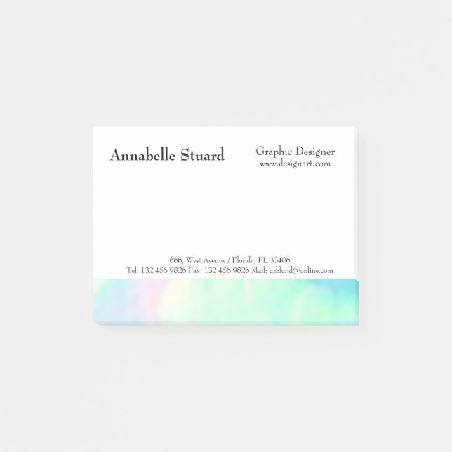 Optisch elegante, moderne und einzigartige Liefers Post-it Klebezettel (Vorderseite)