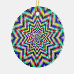 Optisch herausforderndes Star-Ornament Keramik Ornament