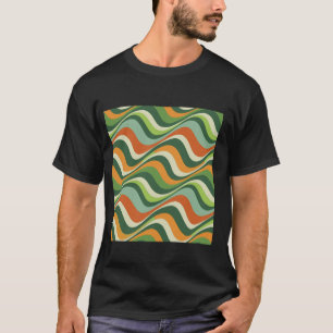 Optische geometrische Retro-Wave-Streifen mit grün T-Shirt