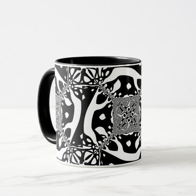 Optische Illusion 6 Abstraktes Design Tasse (Vorderseite Links)