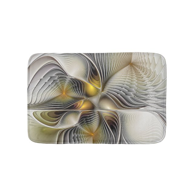 Optische Illusion Abstraktes 3D-Fraktal mit Tiefe Badematte (Vorderseite)