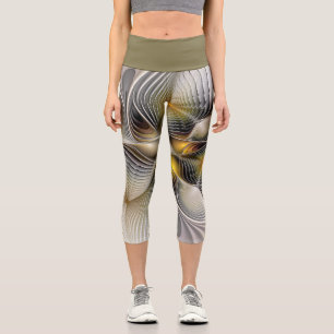Optische Illusion Abstraktes 3D-Fraktal mit Tiefe Capri Leggings