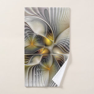 Optische Illusion Abstraktes 3D-Fraktal mit Tiefe Handtuch