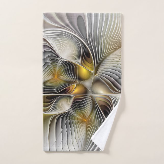 Optische Illusion Abstraktes 3D-Fraktal mit Tiefe Handtuch (Handtuch)