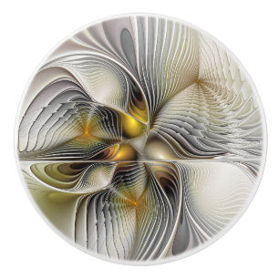 Optische Illusion Abstraktes 3D-Fraktal mit Tiefe Keramikknauf