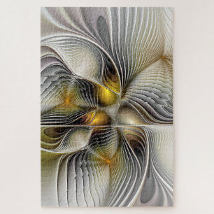 Optische Illusion Abstraktes 3D-Fraktal mit Tiefe Puzzle