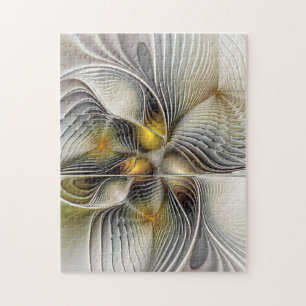 Optische Illusion Abstraktes 3D-Fraktal mit Tiefe Puzzle