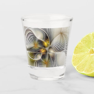 Optische Illusion Abstraktes 3D-Fraktal mit Tiefe Schnapsglas