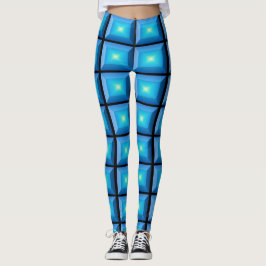 optische Illusion Aqua Abstrakt rechteckig Leggings