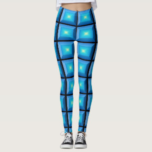 optische Illusion Aqua Abstrakt rechteckig Leggings