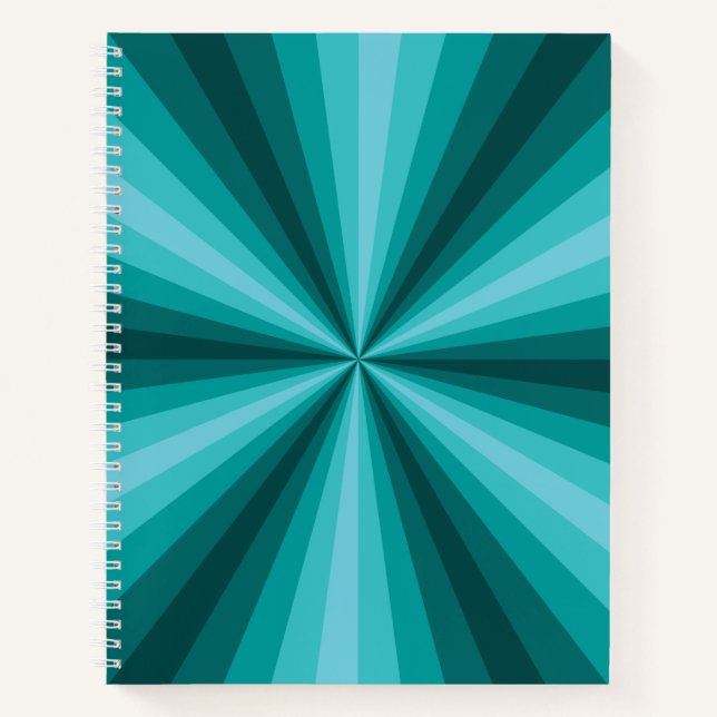 Optische Illusion Aqua Spiral Notebook Notizbuch (Vorderseite)