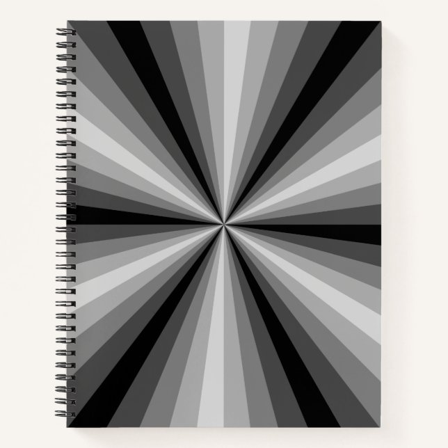 Optische Illusion Black Spiral Notebook Notizbuch (Vorderseite)