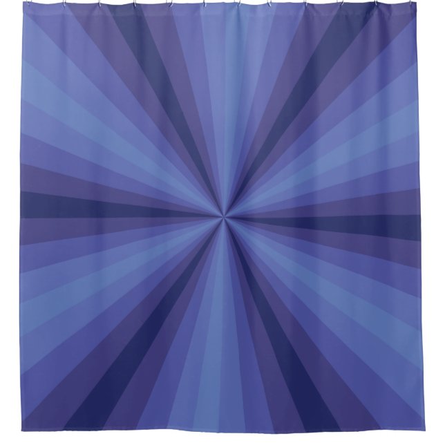 Optische Illusion Blauer Duschvorhang (Vorderseite)