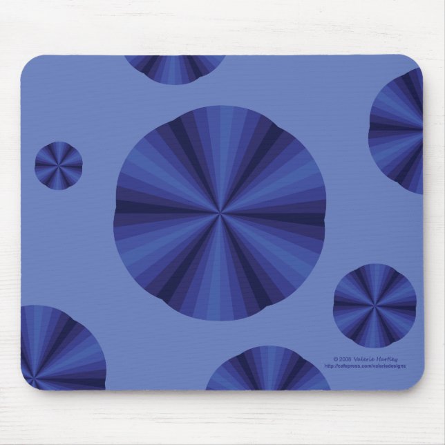 Optische Illusion Blaues Mousepad (Vorne)