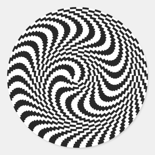 Optische Illusion Blockspirale Runder Aufkleber (Vorderseite)