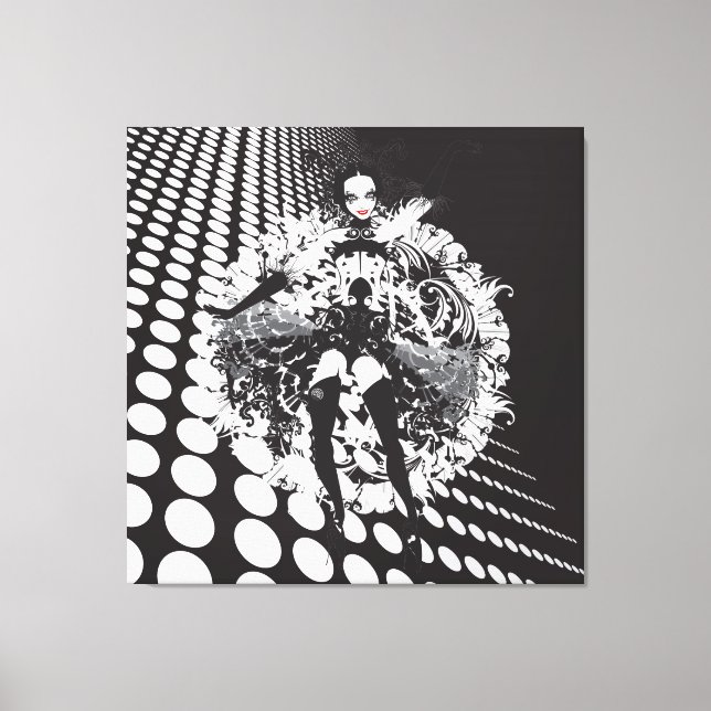 optische Illusion Cabaret Girl Wrapped Canvas Leinwanddruck (Vorderseite)